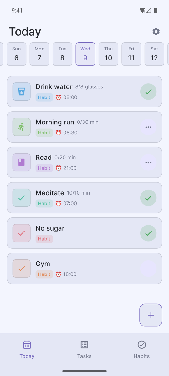 The same app in the light theme